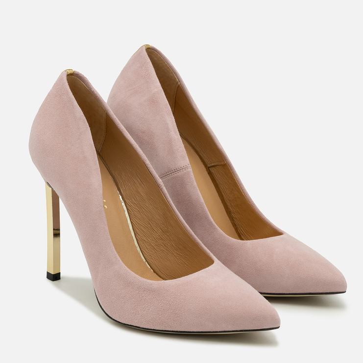 Szpilki 1044 - Różowy Zamsz