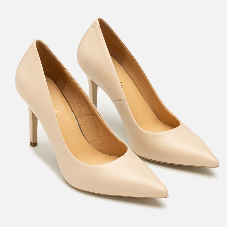 Szpilki R.Polański 2176 - Beżowy Lico