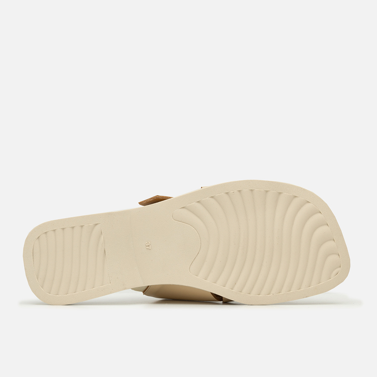 Klapki R.Polański 2205 - Beżowy Lico