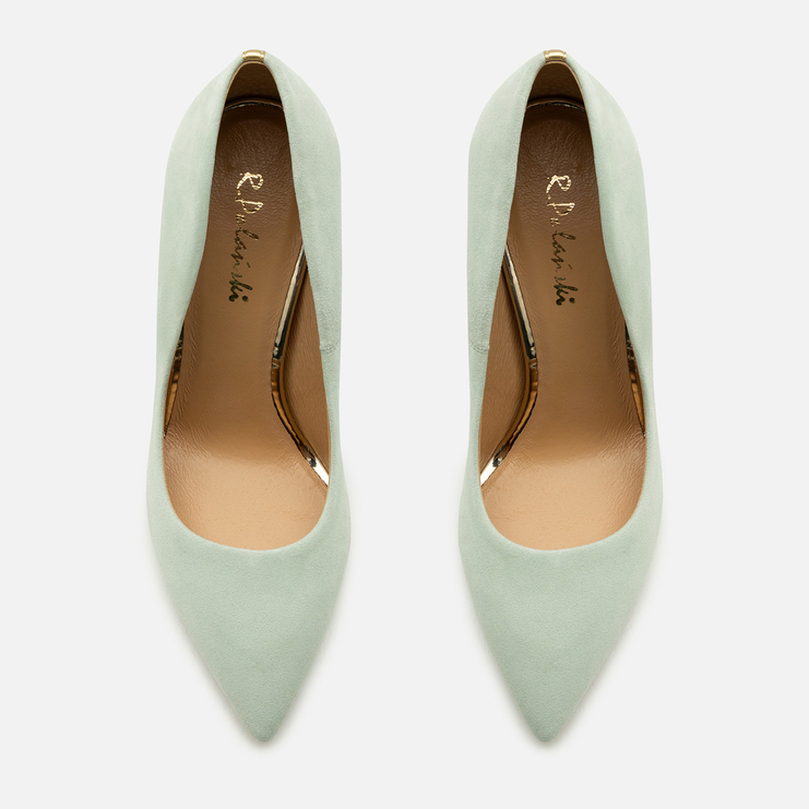 Szpilki 1044 - Miętowy Zamsz