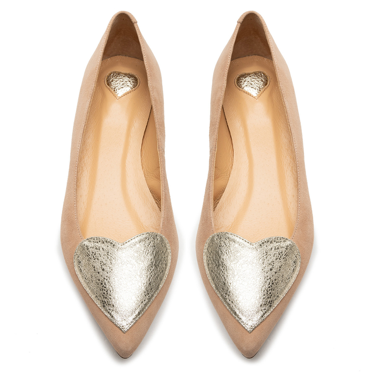 Baleriny R.Polański 912 - Beżowy Zamsz