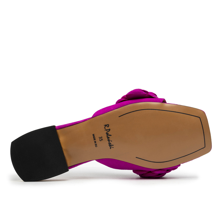 Klapki R.Polański 1281 - Fuksja Zamsz