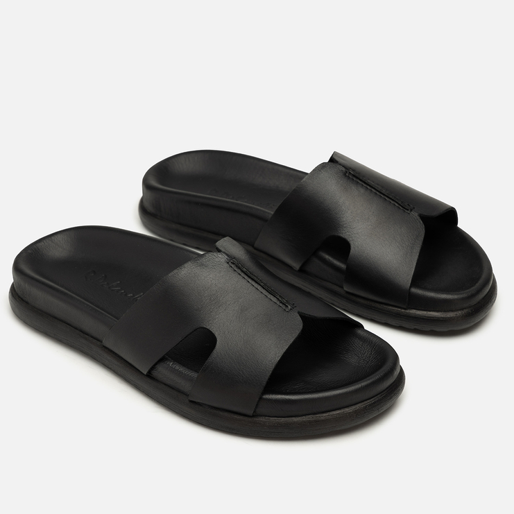 Klapki R.Polański 2220 - Czarny Lico