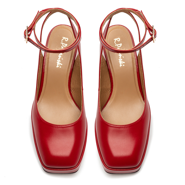 Sandały R.Polański 1491 - Czerwony Lico