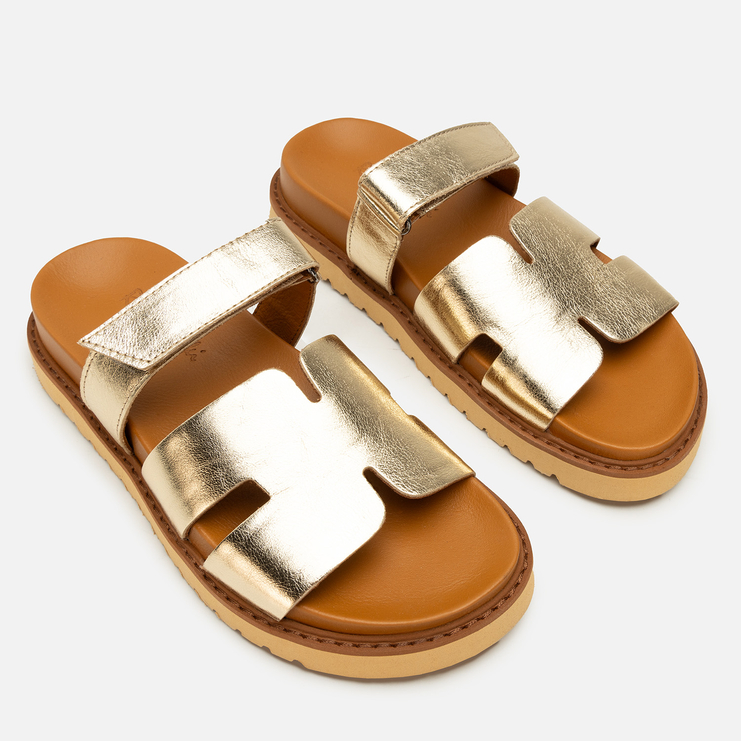 Klapki R.Polański 2159 - Złoty Lico