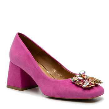 Czółenka R.Polański 1623 - Magnolia Zamsz