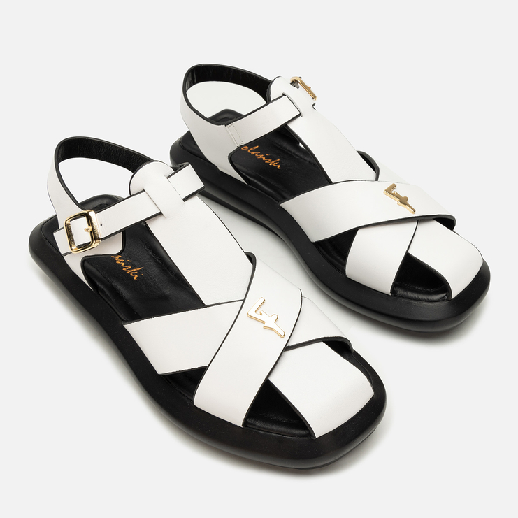 Sandały R.Polański 2163 - Biały Lico