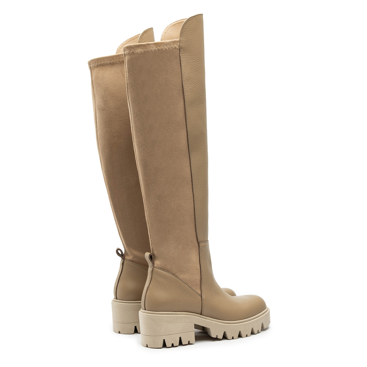 Kozaki R.Polański 1407 - Beżowy Lico/Beżowy Zamsz