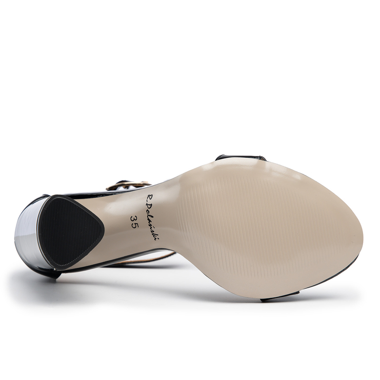 Sandały 876 - Czarny Lakier