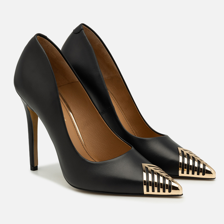 Szpilki R.Polański 2258 - Czarny Lico