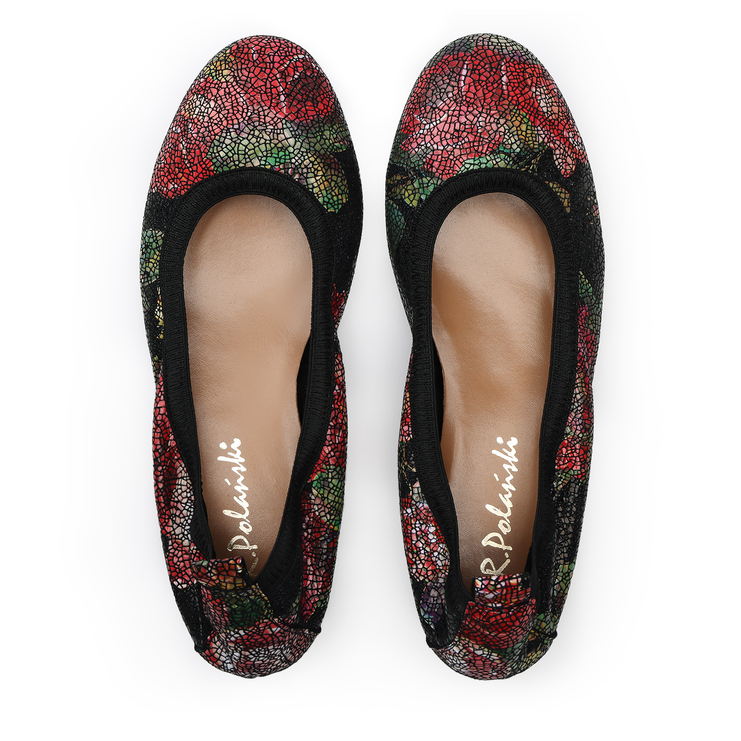 Baleriny 1102 - Czarny Kwiaty