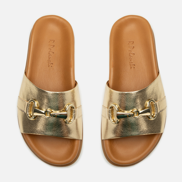 Klapki R.Polański 2215 - Złoty Lico