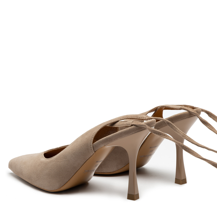 Sandały R.Polański 1421 - Cappuccino Zamsz