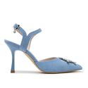 Sandały R.Polański 1419 - Błękitny Zamsz