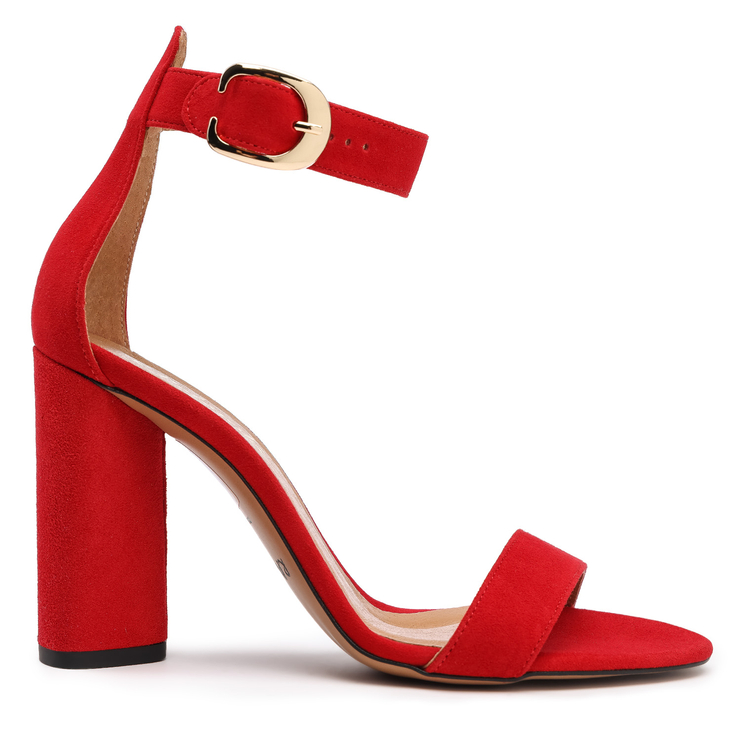 Sandały 876 - Czerwony Zamsz