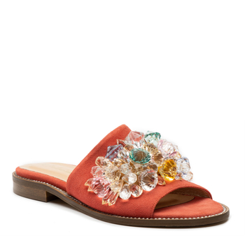 Klapki R.Polański 1501/X - Koralowy Zamsz