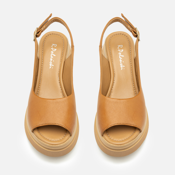 Sandały R.Polański 2120 - Camel Lico