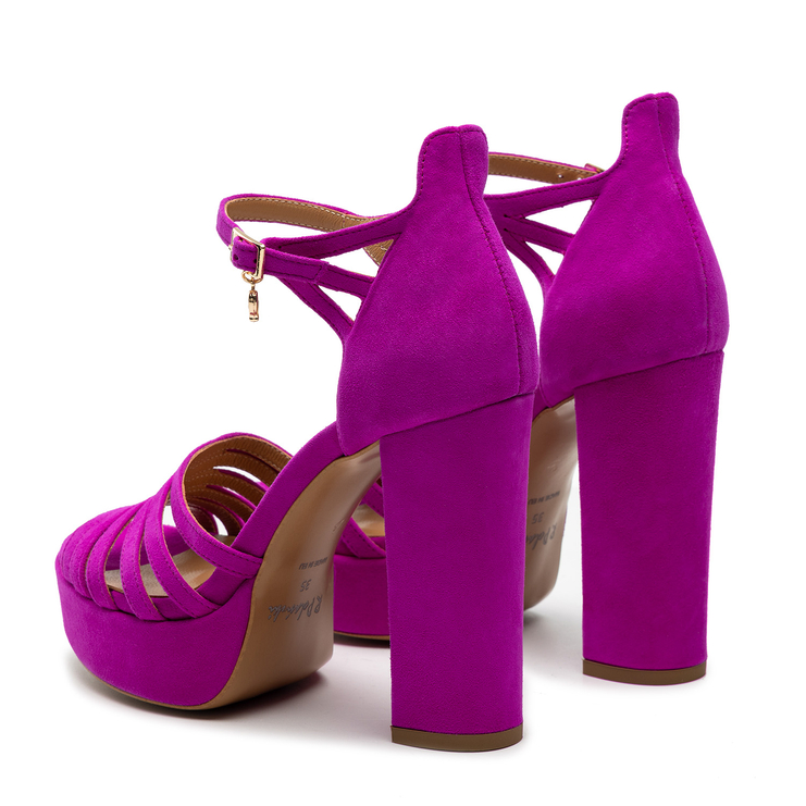 Sandały R.Polański 1667 - Fuksja Zamsz