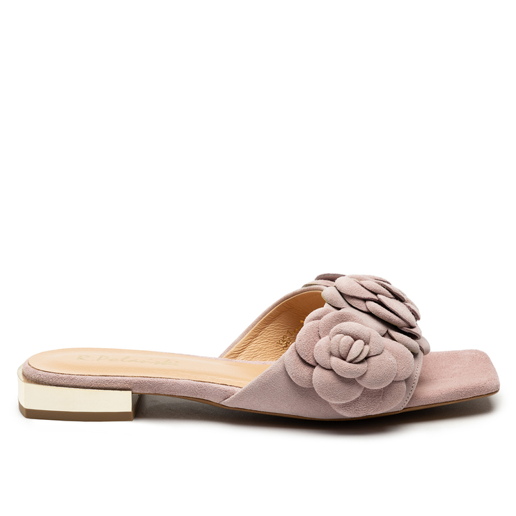 Klapki R.Polański 1281 - Różowy Zamsz