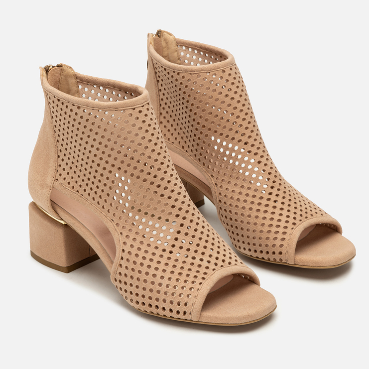 Sandały R.Polański 1757 - Beżowy Zamsz