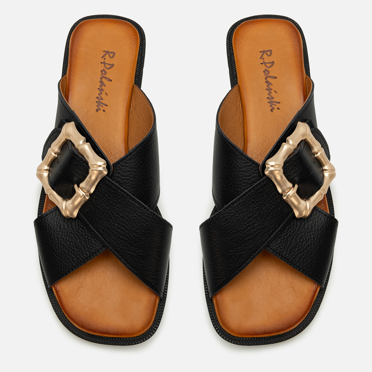 Klapki R.Polański 2152 - Czarny Lico