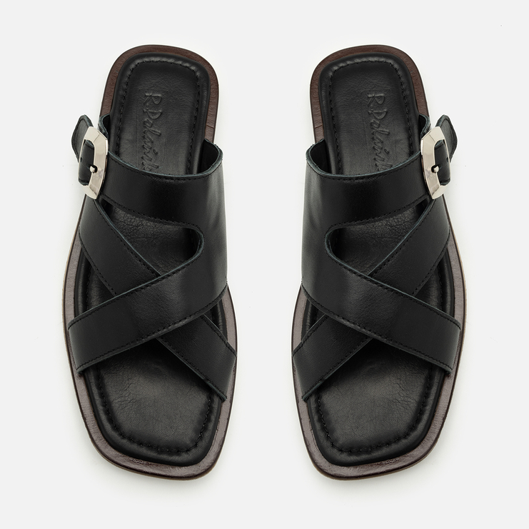 Klapki R.Polański 2139 - Czarny Lico