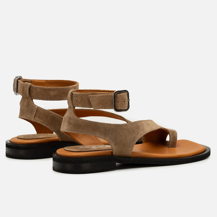 Sandały R.Polański 2178 - Cappuccino Zamsz