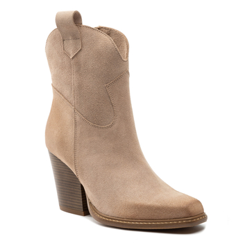 Botki R.Polański 1424 - Beżowy 659 Zamsz