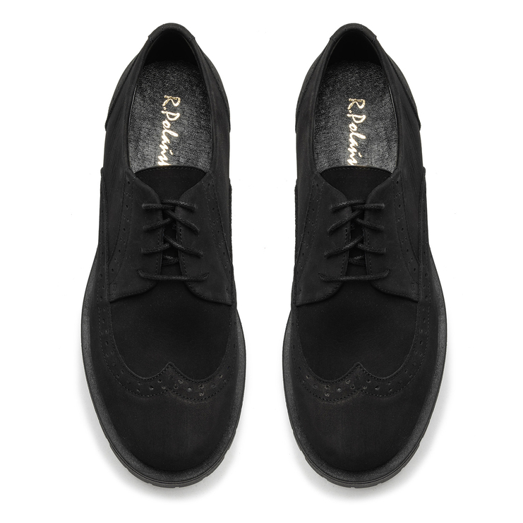 Oxfordy R.Polański 1627 - Czarny Nubuk