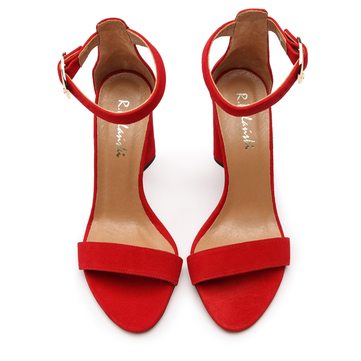 Sandały 876 - Czerwony Zamsz