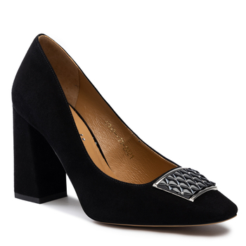 Czółenka 916 - Czarny Zamsz