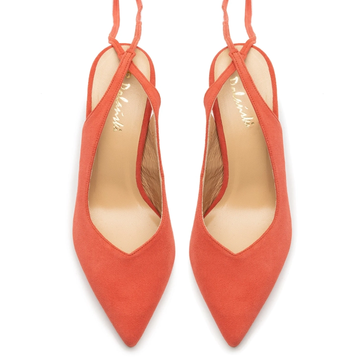 Sandały R.Polański 1421 - Koralowy Zamsz