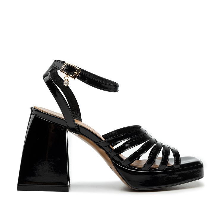 Sandały R.Polański 1457 - Czarny Lakier
