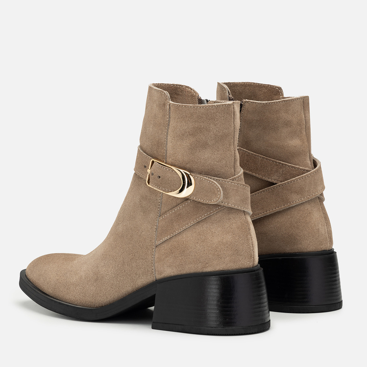 Botki R.Polański 2230 - Beżowy Zamsz