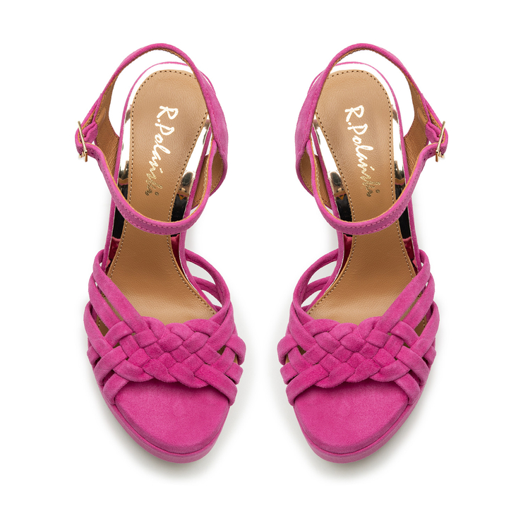 Sandały R.Polański 1666 - Magnolia Zamsz