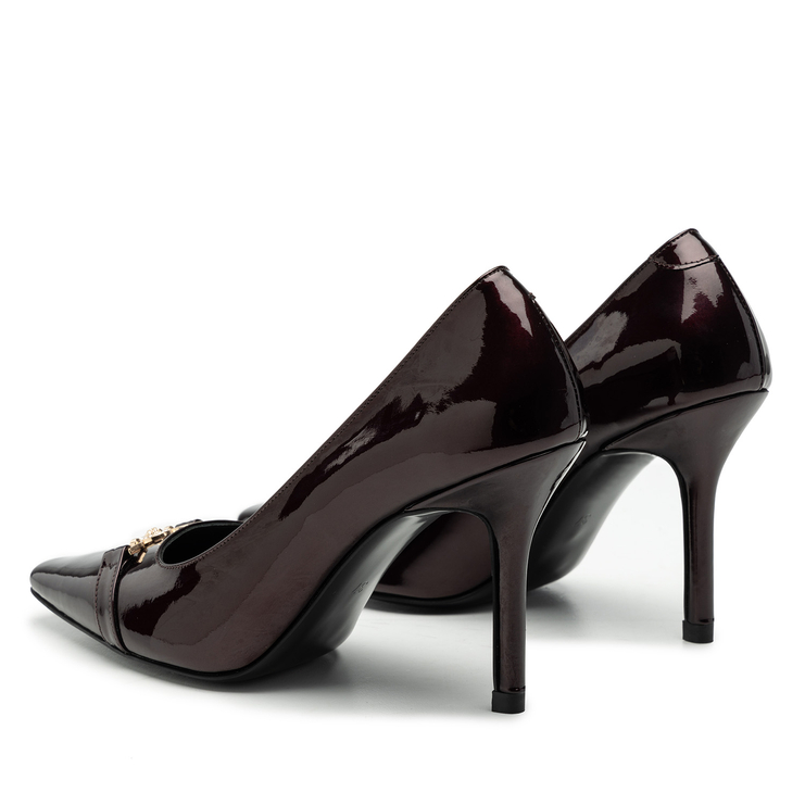 Szpilki R.Polański 2077 - Bordowy Lakier