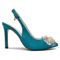 Sandały R.Polański 1018 - Turkusowy Zamsz