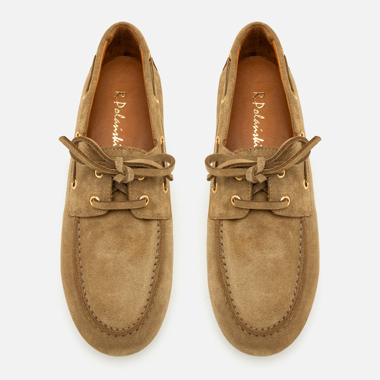 Mokasyny R.Polański 2135 - Camel Zamsz