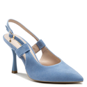 Sandały R.Polański 1442 - Niebieski Zamsz