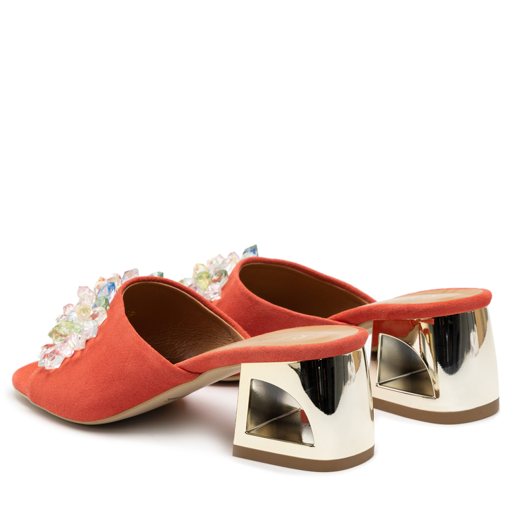 Klapki R.Polański 1021 - Koralowy Zamsz