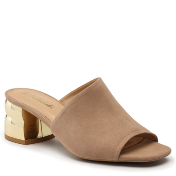 Klapki R.Polański 940 - Beżowy Zamsz