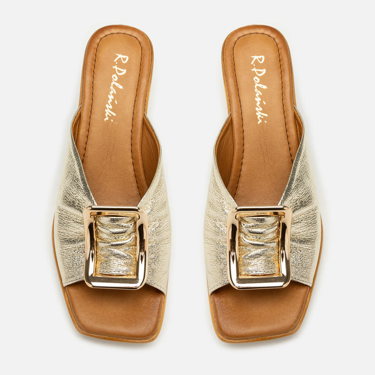 Klapki R.Polański 2126 - Złoty