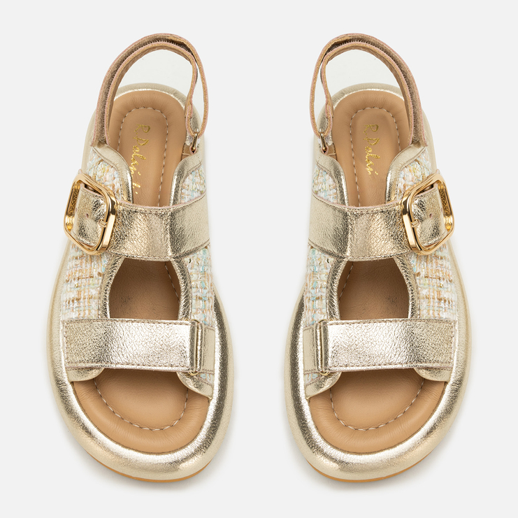 Sandały R.Polański 2158 - Złoty/Multicolor