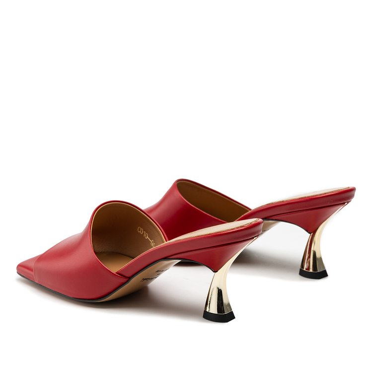 Klapki R.Polański 1236 - Czerwony Lico