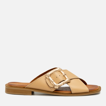 Klapki R.Polański 2152 - Beżowy Lico