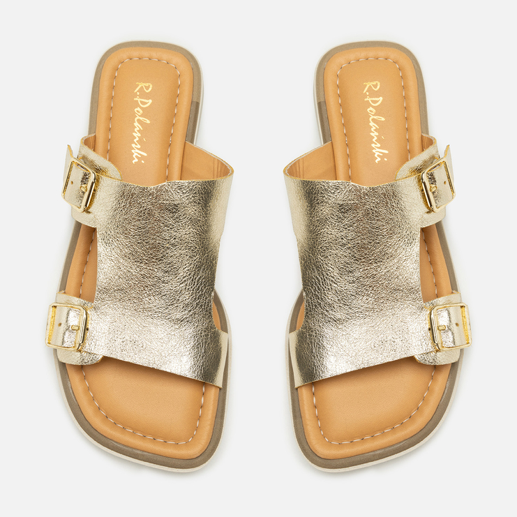 Klapki R.Polański 2203 - Złoty Lico