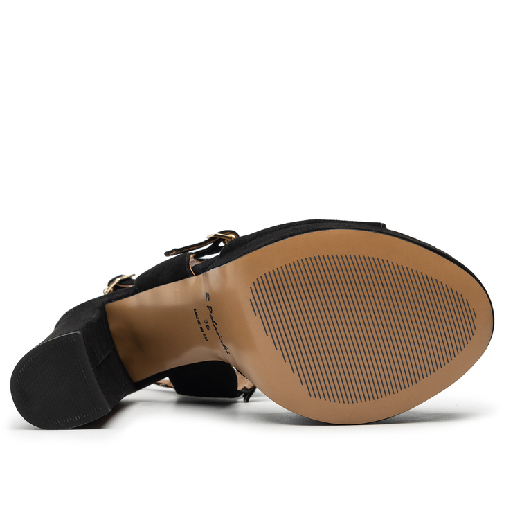 Sandały R.Polański 1634 - Czarny Zamsz