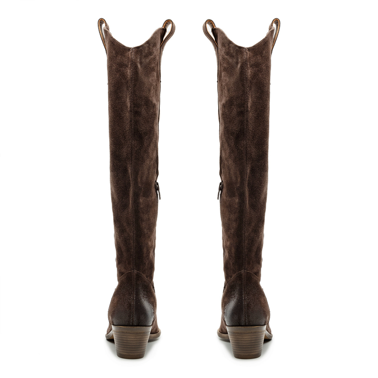 Kozaki R.Polański 1416 - Chocolate 119 Zamsz