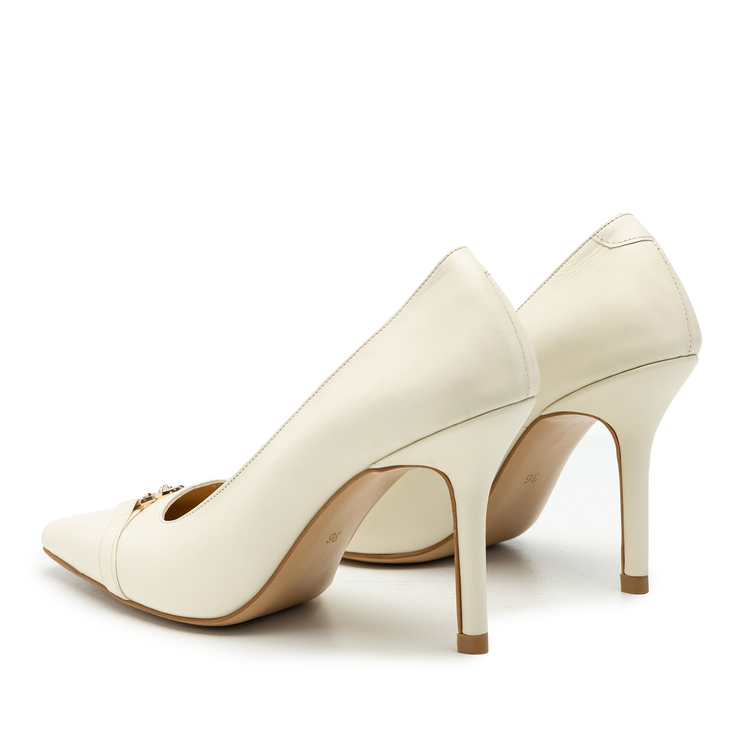 Szpilki R.Polański 2077 - Beżowy Lico