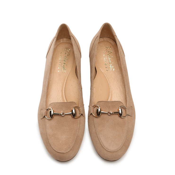 Baleriny R.Polański 1138 - Beżowy Zamsz Comfort